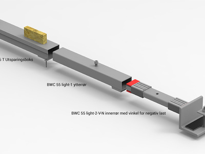 BWC 55 ligth for negativ last og ytterrør3 m tekst