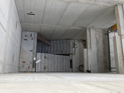 Looking down the stair core b